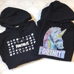 Two fortnite Black hooded sweatshirts
